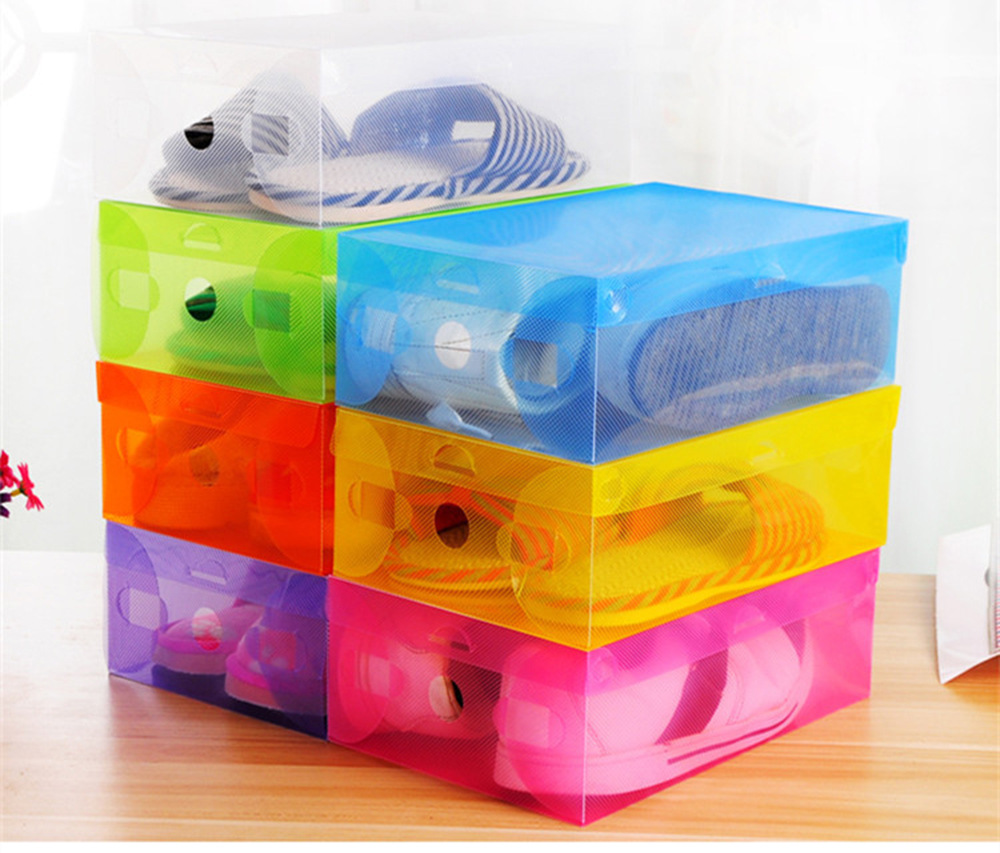 Shoe Storage Box Clear Plastic Stackable Shoe Organizer